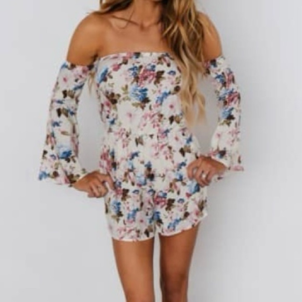 Floral Bell Sleeve Romper